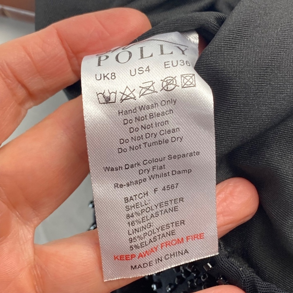 Oh POLLY Danica Embellished Column Low-Rise Maxi Skirt in Black US 4/ UK 8 - Picture 7 of 9